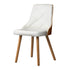 Oikiture Dining Chairs Wooden Kitchen Chair Cafe Faux PU Leather Padded Seat 2x-Dining Chairs-PEROZ Accessories