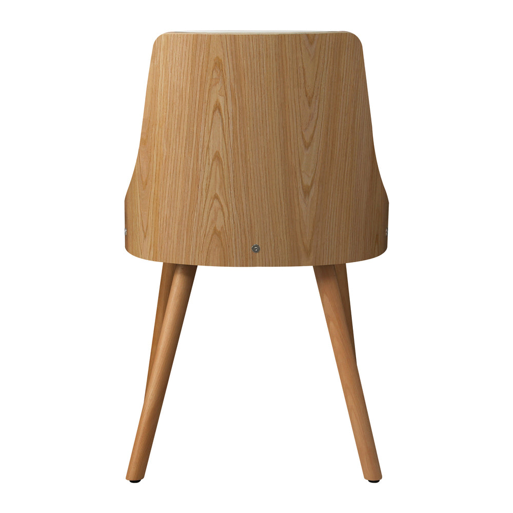 Oikiture Dining Chairs Wooden Kitchen Chair Cafe Faux PU Leather Padded Seat 2x-Dining Chairs-PEROZ Accessories