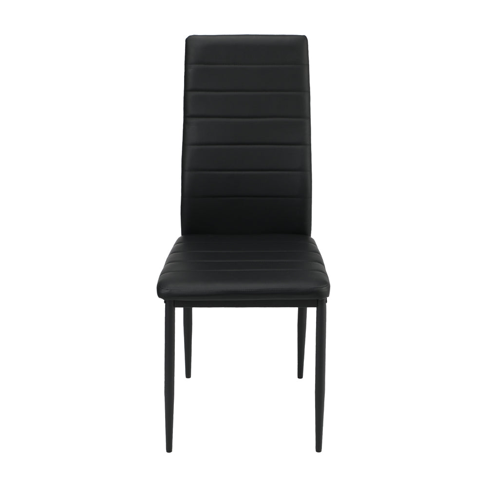 Oikiture 4PCS Dining Chairs High-Back Faux Leather Black-Dining Chair-PEROZ Accessories