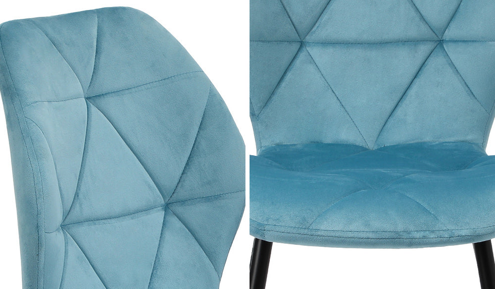Oikiture Dining Chairs Set of 2 Velvet Blue-Dining Chair-PEROZ Accessories