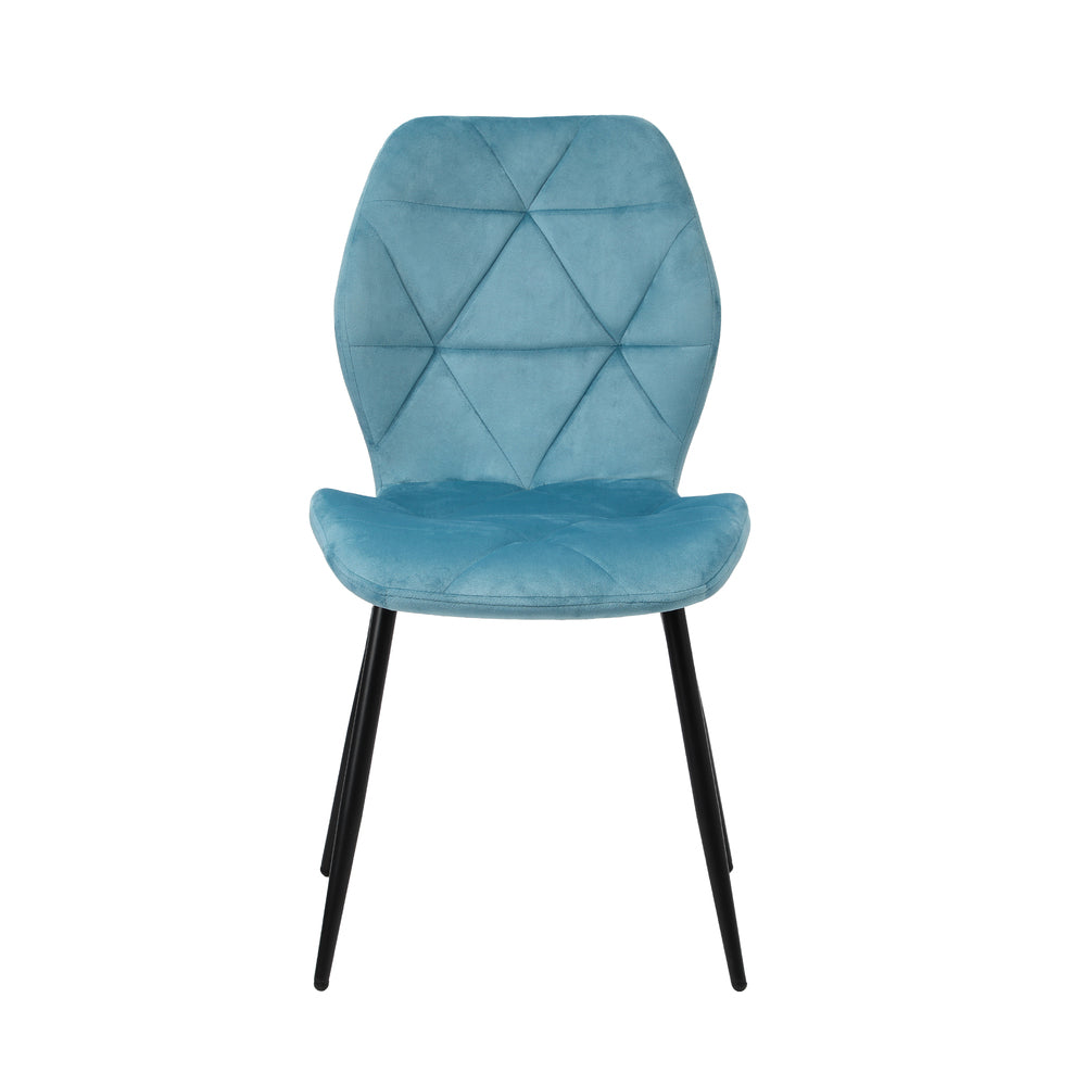 Oikiture Dining Chairs Set of 6 Velvet Blue-Dining Chair-PEROZ Accessories