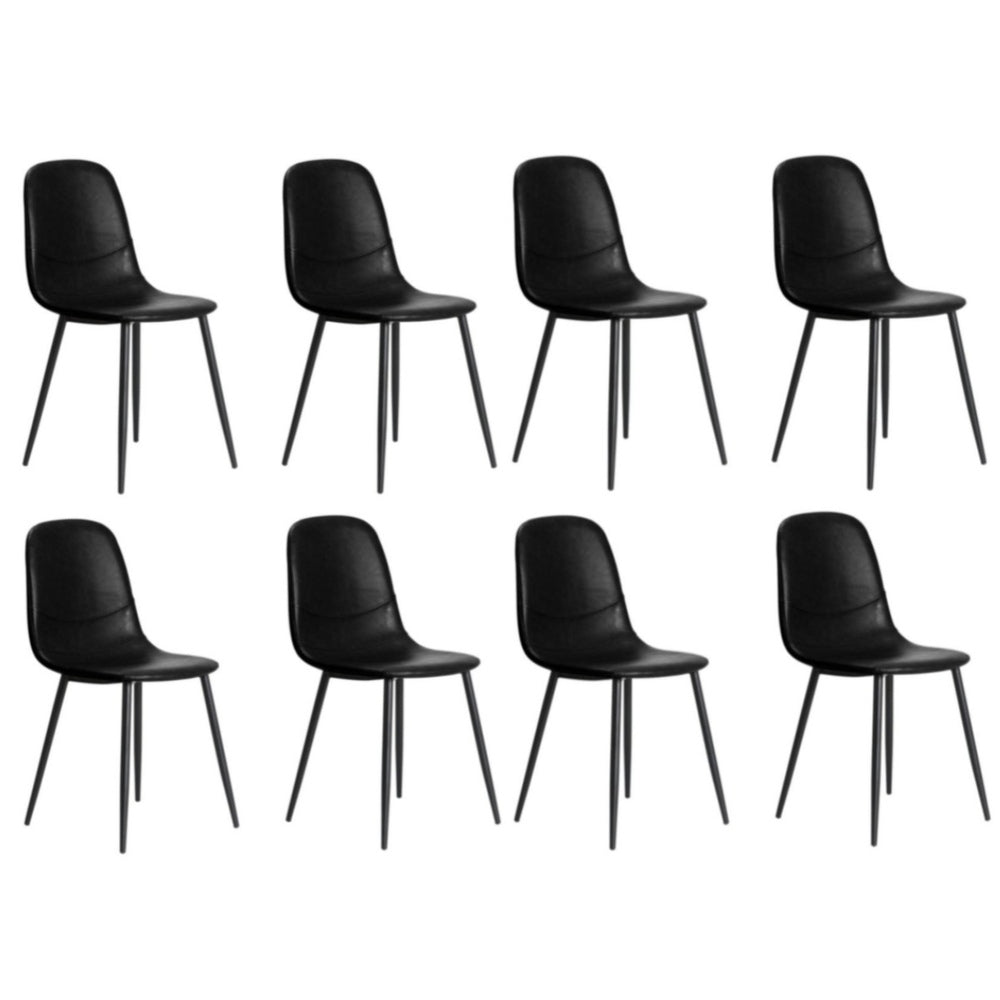 Oikiture 8x Dining Chairs Accent Chair PU Leather Black-Dining Chair-PEROZ Accessories