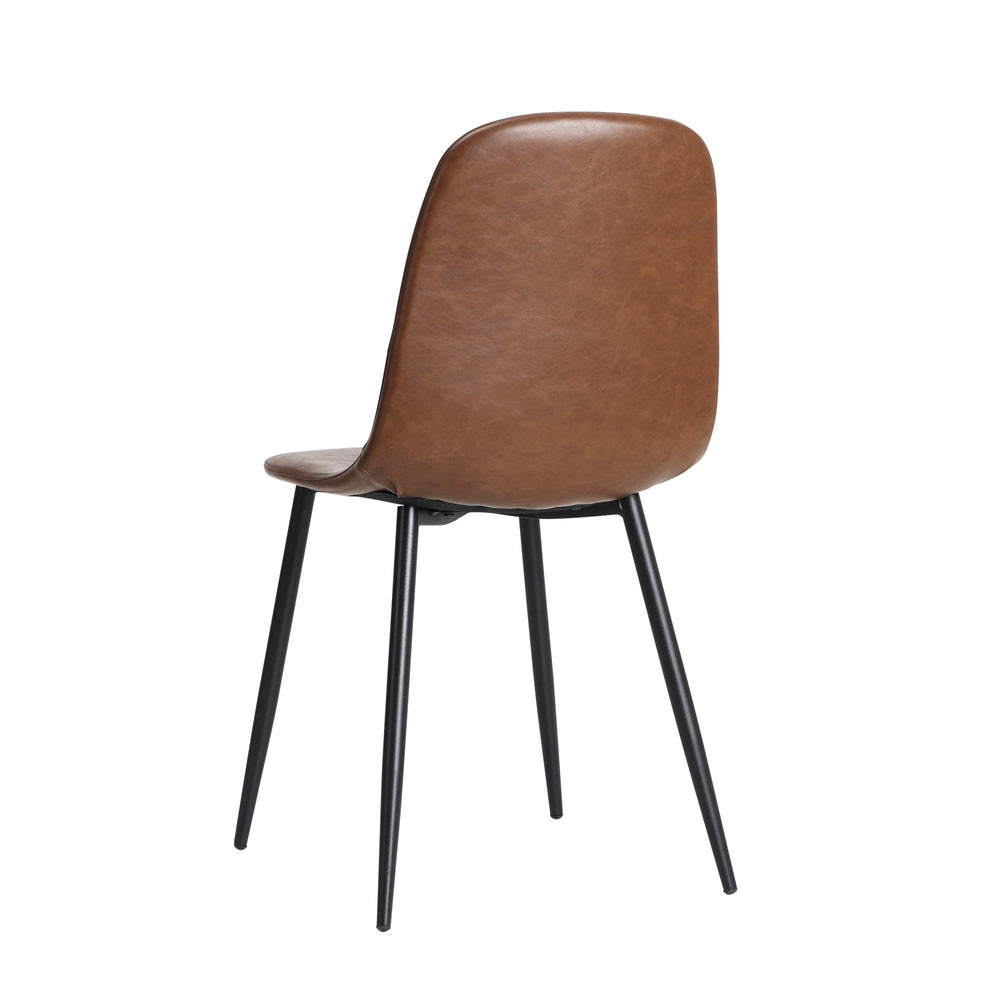 Oikiture 8x Dining Chairs Accent Chair PU Leather Brown-Dining Chair-PEROZ Accessories