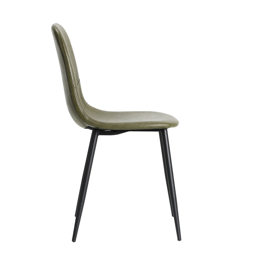 Oikiture 2x Dining Chairs PU Leather Green-Dining Chair-PEROZ Accessories