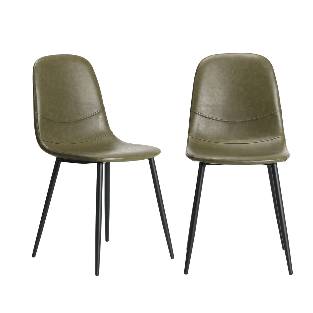 Oikiture 8x Dining Chairs Accent Chair PU Leather Green-Dining Chair-PEROZ Accessories