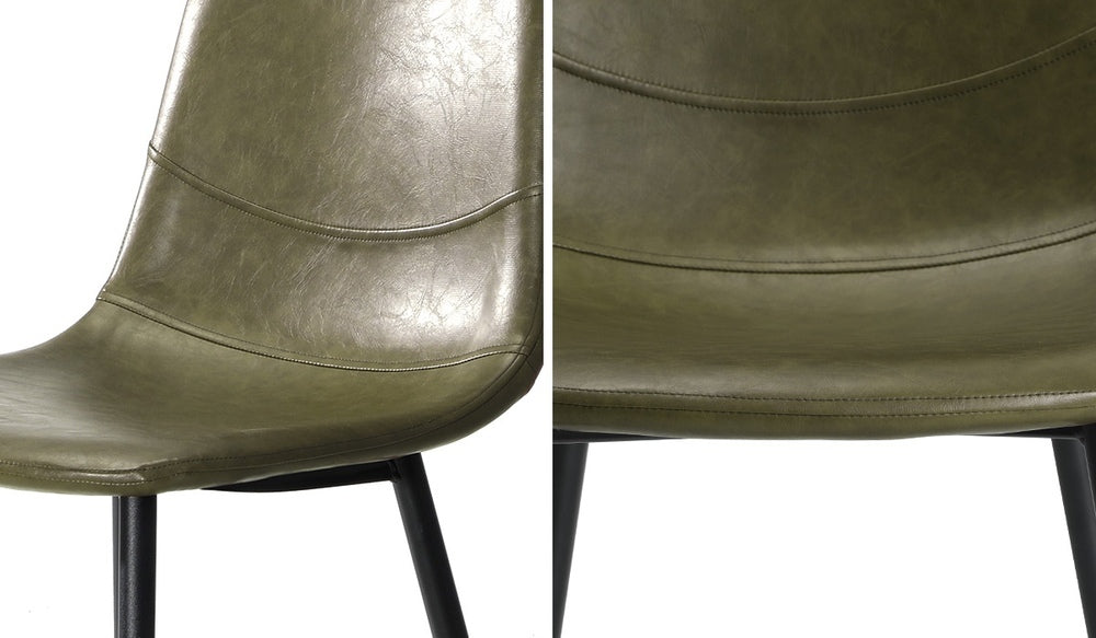 Oikiture 8x Dining Chairs Accent Chair PU Leather Green-Dining Chair-PEROZ Accessories