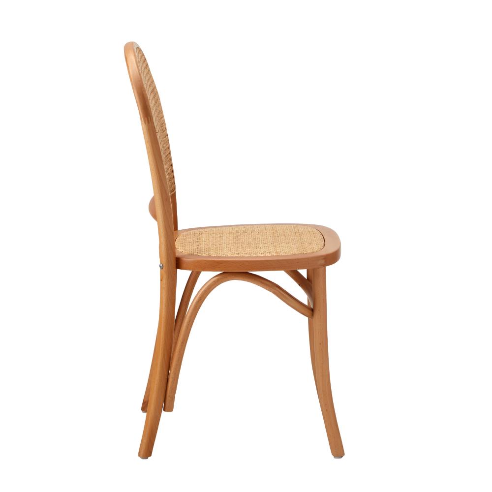 Oikiture Dining Chairs Wooden Chairs Rattan Seat Beige-Dining Chairs-PEROZ Accessories