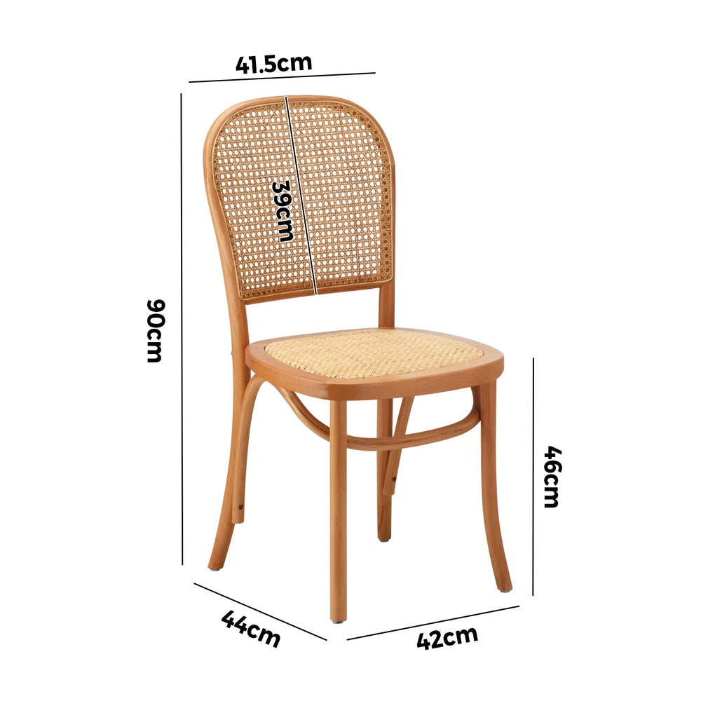 Oikiture 6PCS Dining Chairs Wooden Chairs Rattan Natural-Dining Chair-PEROZ Accessories