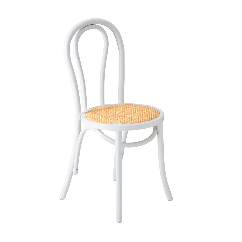 Oikiture 4x Wooden Dining Chair Ratan Seat White-Dining Chair-PEROZ Accessories
