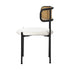 Oikiture 4x Dining Chair Round Boucle Rattan Backrest Black & White-Dining Chair-PEROZ Accessories