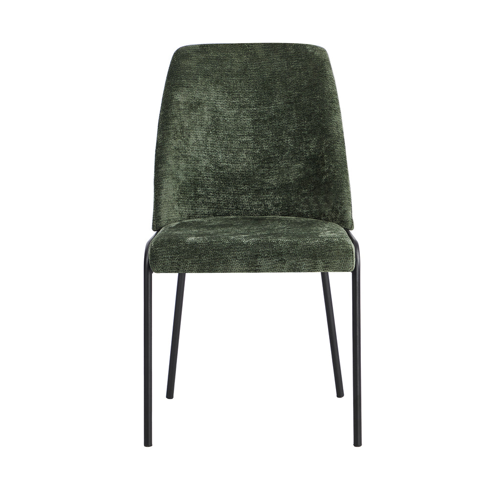 Oikiture Set of 4 Dining Chairs Chenille Fabric Padded Seat Green-Dining Chair-PEROZ Accessories