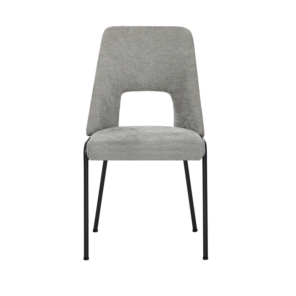 Oikiture 6x Dining Chairs Chenille Fabric Kitchen Side Chair Grey-Dining Chair-PEROZ Accessories