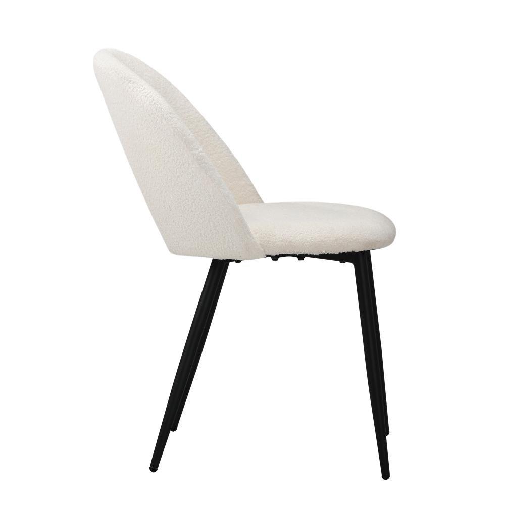 Oikiture 2PCS Dining Chairs Accent Chair Armchair Sherpa White-Dining Chairs-PEROZ Accessories