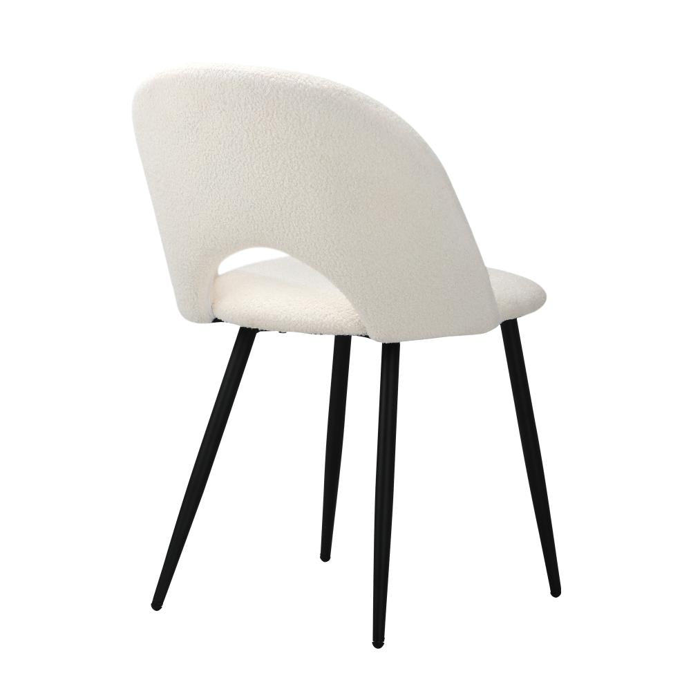 Oikiture 2PCS Dining Chairs Accent Chair Armchair Sherpa White-Dining Chairs-PEROZ Accessories