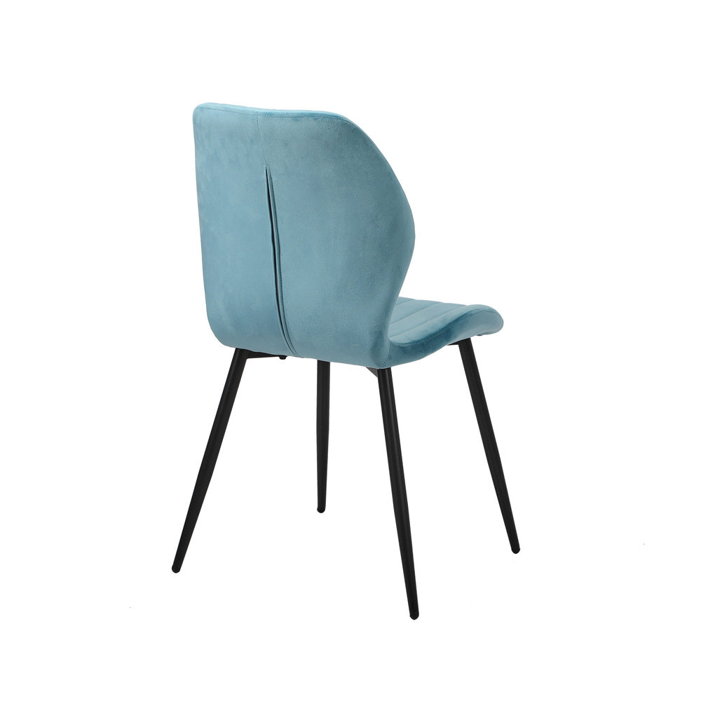Oikiture Set of 6 Dining Chairs Padded Seat Armless Velvet Blue-Dining Chair-PEROZ Accessories