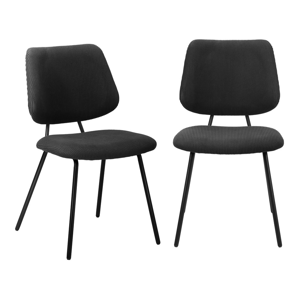 Oikiture 2x Dining Chair Vintage Retro Polyester Dark Grey-Dining Chair-PEROZ Accessories