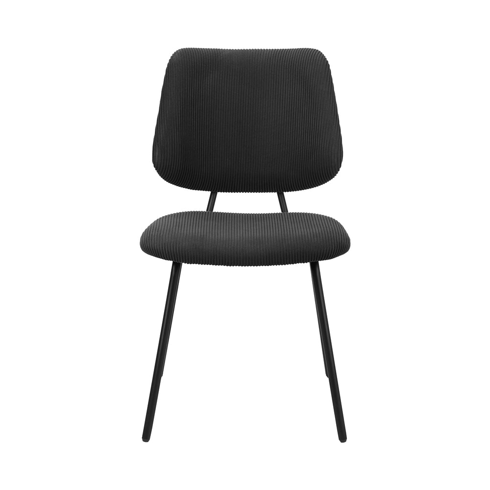 Oikiture 4x Dining Chair Vintage Retro Polyester Padded Dark Grey-Dining Chair-PEROZ Accessories