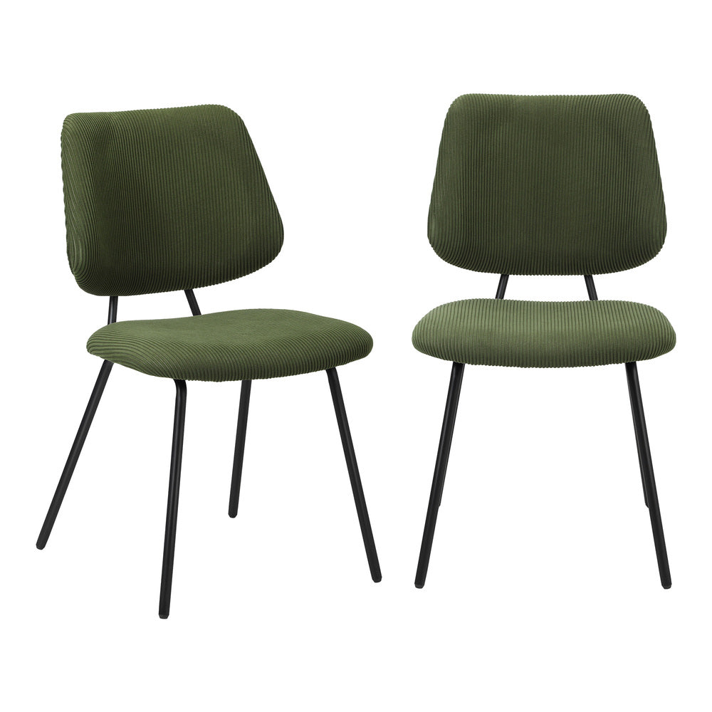 Oikiture 2x Dining Chair Vintage Retro Polyester Green-Dining Chair-PEROZ Accessories