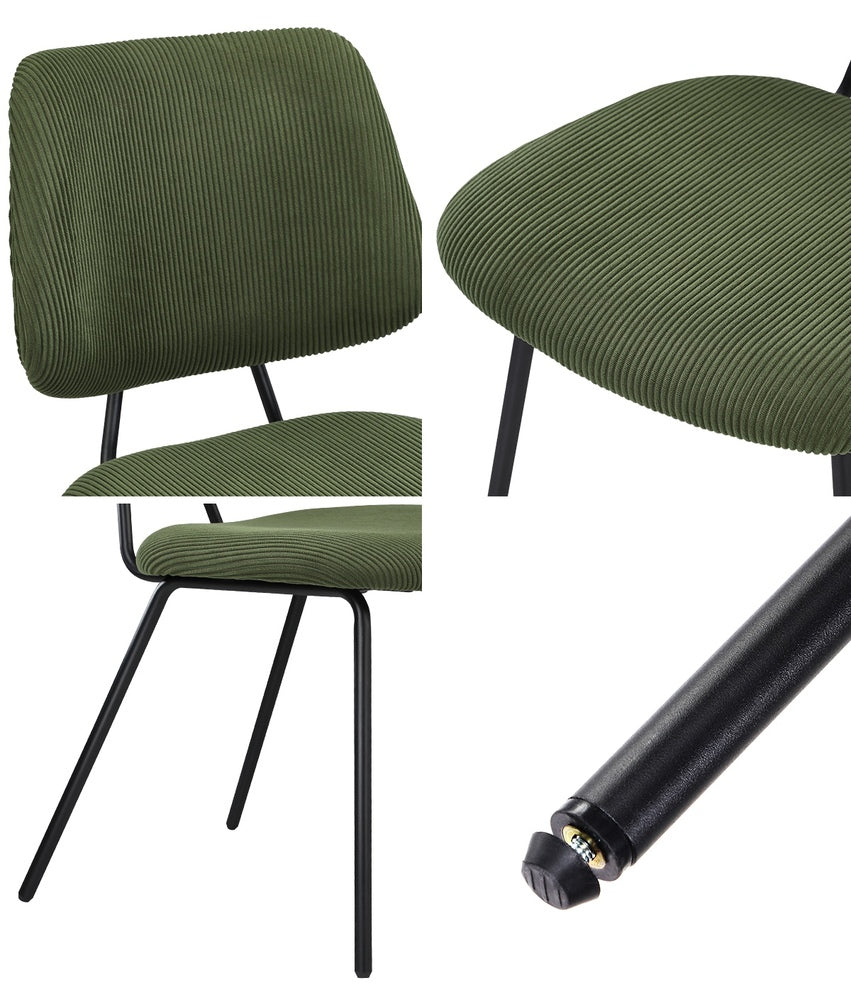 Oikiture 4x Dining Chair Vintage Retro Polyester Padded Green-Dining Chair-PEROZ Accessories