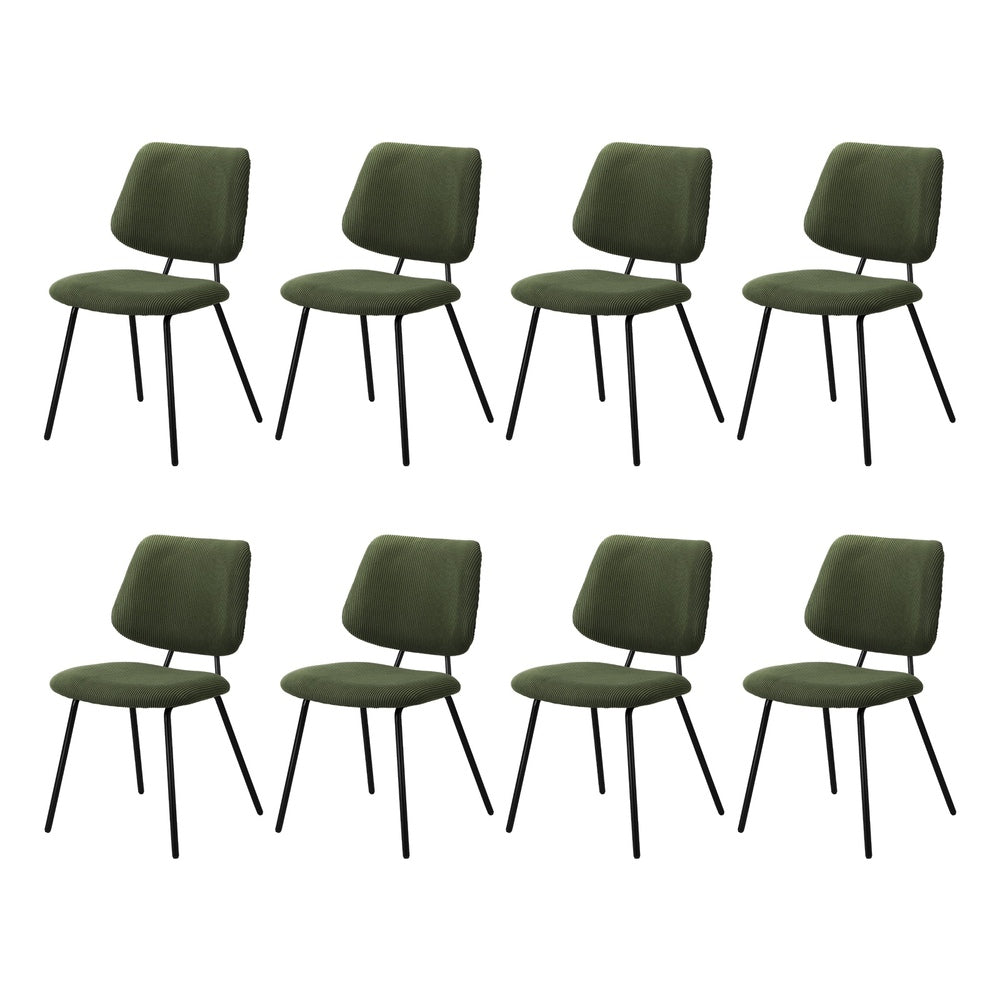 Oikiture 8x Dining Chair Vintage Retro Polyester Padded Green-Dining Chair-PEROZ Accessories