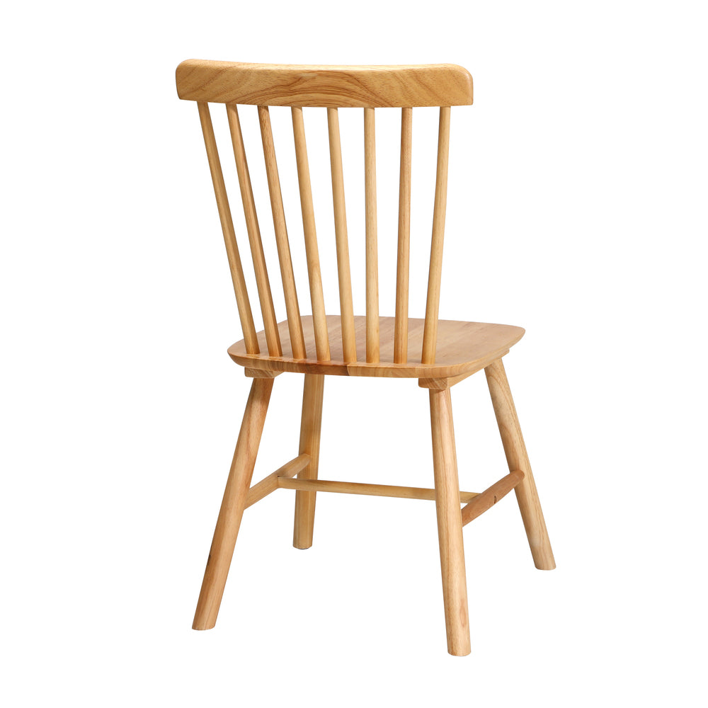 Oikiture 2x Dining Chairs Minimalist Vertical Back Wooden-Dining Chairs-PEROZ Accessories