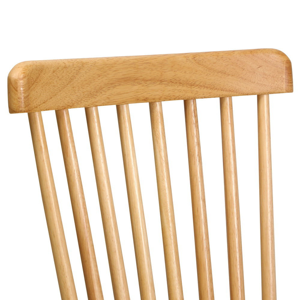 Oikiture 2x Dining Chairs Minimalist Vertical Back Wooden-Dining Chairs-PEROZ Accessories