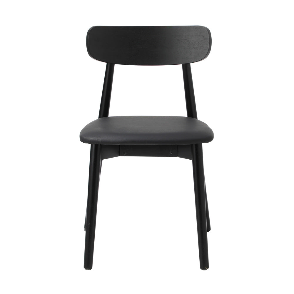 Oikiture 6x Dining Chairs PU Leather Solid Wood Black-Dining Chair-PEROZ Accessories