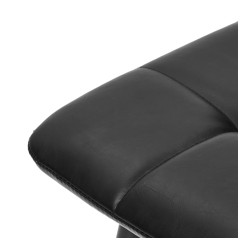 Oikiture 4x Dining Chairs PU Leather Padded Seat Retro Black-Dining Chair-PEROZ Accessories