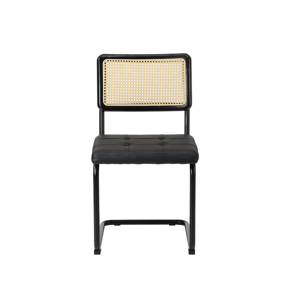 Oikiture 6x Rattan Dining Chair Cesca Replica Cantilever PU Leather-Dining Chair-PEROZ Accessories