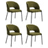 Oikiture 4x Armchair Dining Chair Sherpa Green&Black-Dining Chairs-PEROZ Accessories