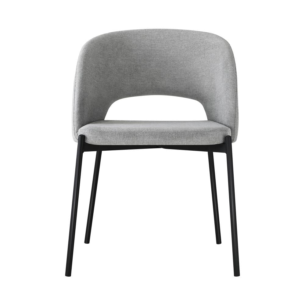 Oikiture Dining Chair Set of 2 Sherpa Kitchen Chair Grey and Black-Dining Chairs-PEROZ Accessories