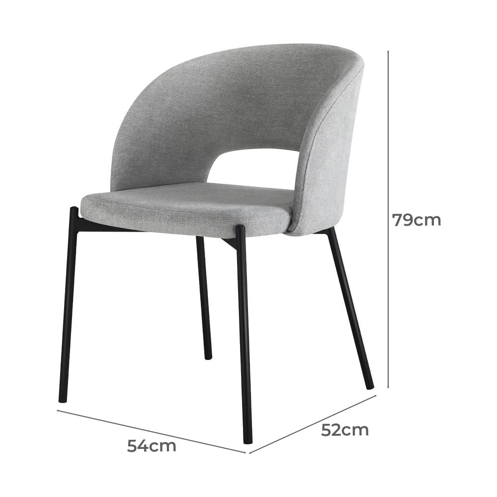Oikiture Dining Chair Set of 2 Sherpa Kitchen Chair Grey and Black-Dining Chairs-PEROZ Accessories
