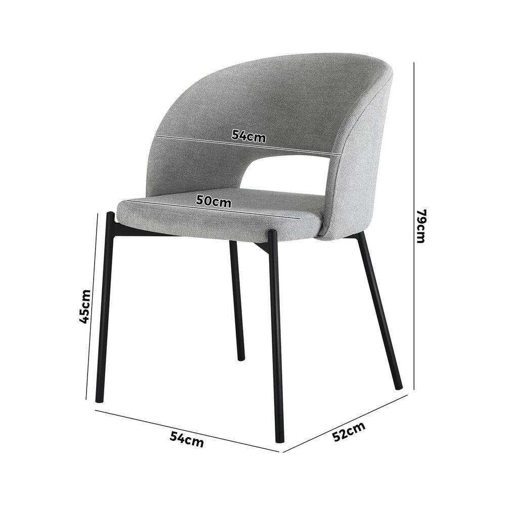 Oikiture Dining Chair Set of 2 Sherpa Kitchen Chair Grey and Black-Dining Chairs-PEROZ Accessories