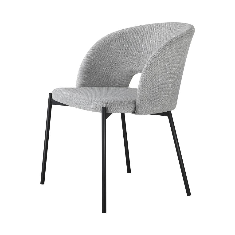 Oikiture Dining Chair Set of 2 Sherpa Kitchen Chair Grey and Black-Dining Chairs-PEROZ Accessories