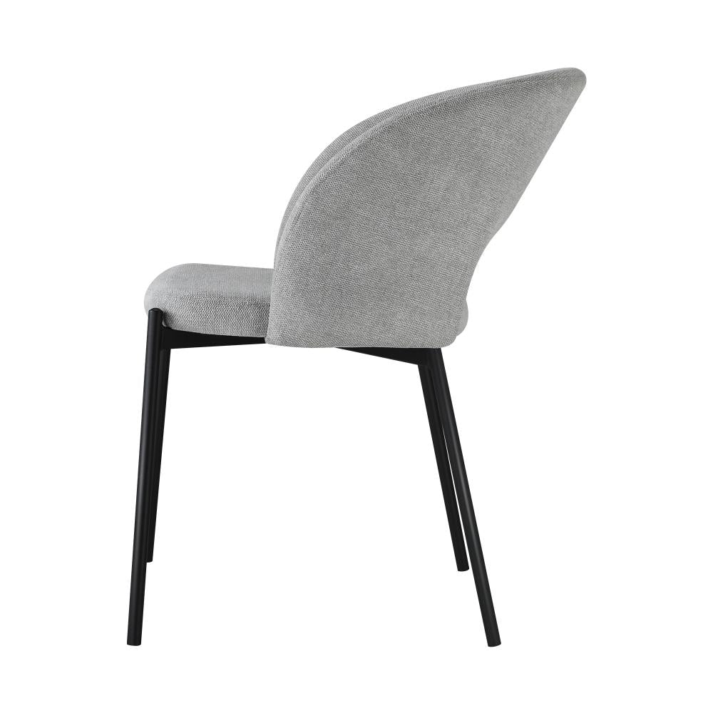 Oikiture Dining Chair Set of 2 Sherpa Kitchen Chair Grey and Black-Dining Chairs-PEROZ Accessories