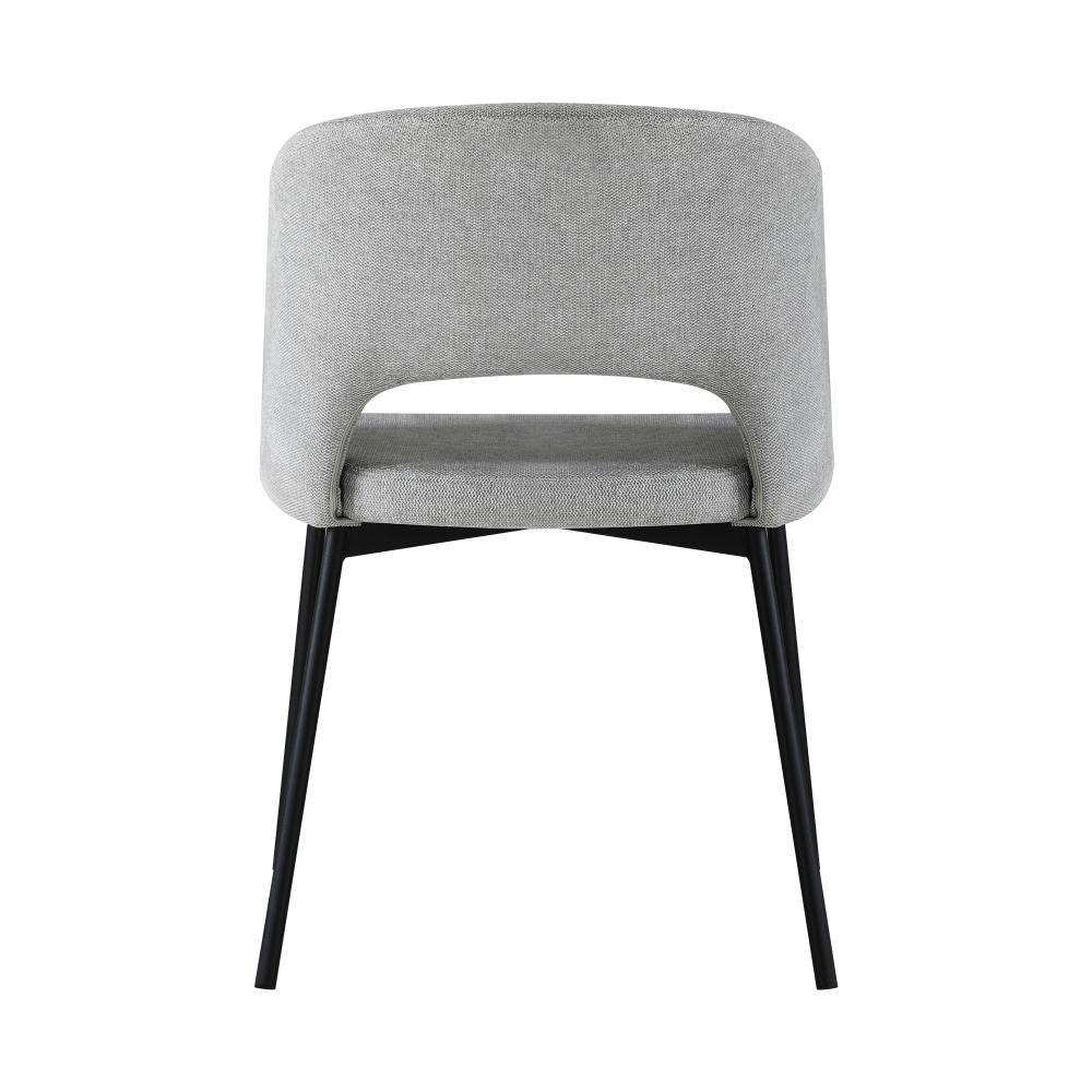 Oikiture Dining Chair Set of 2 Sherpa Kitchen Chair Grey and Black-Dining Chairs-PEROZ Accessories
