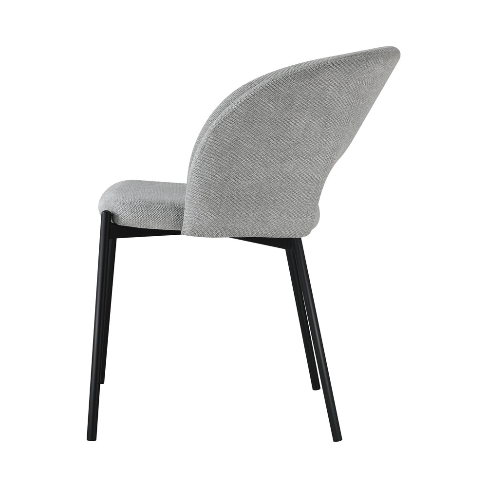 Oikiture 4x Armchair Dining Chair Fabric Grey & Black-Dining Chair-PEROZ Accessories