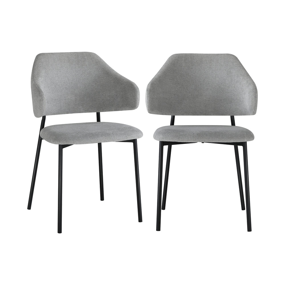 Oikiture Dining Chair Set of 2 Coffee Chair Home Kitchen Furniture Grey and Black-Dining Chairs-PEROZ Accessories