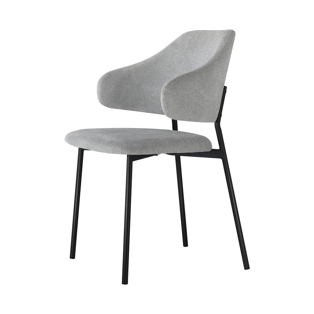 Oikiture 4x Dining Chairs Tub Fabric Grey&Black-Dining Chairs-PEROZ Accessories