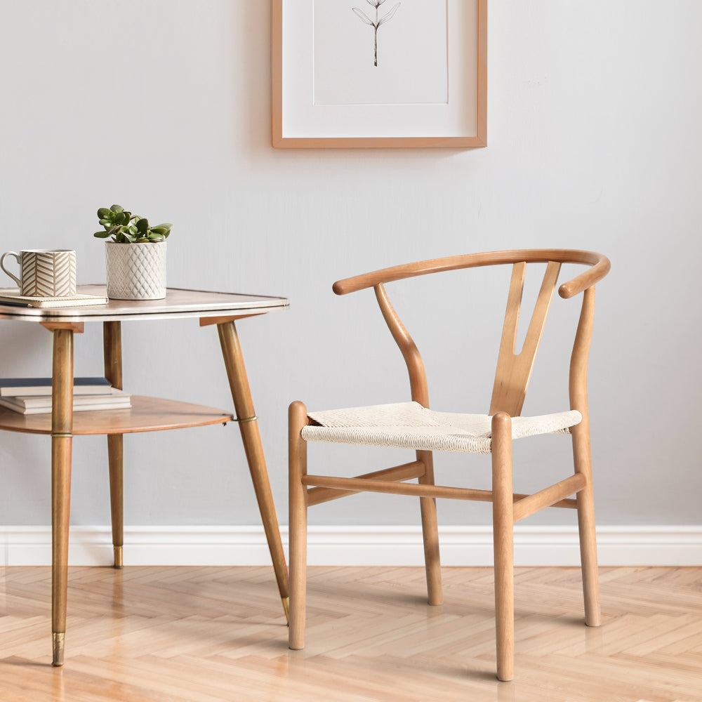 Oikiture Dining Chair Wooden Hans Wegner Wishbone Chair-Dining Chairs-PEROZ Accessories