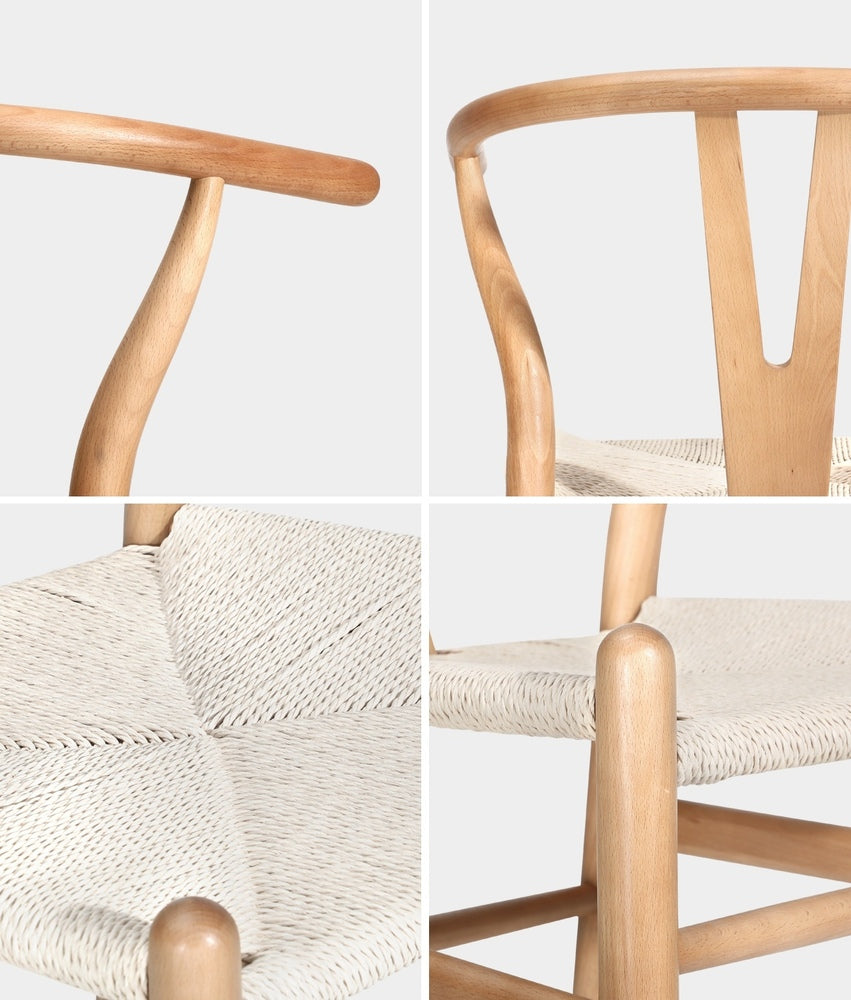 Oikiture 8x Dining Chair Wooden Hans Wegner Wishbone-Dining Chair-PEROZ Accessories
