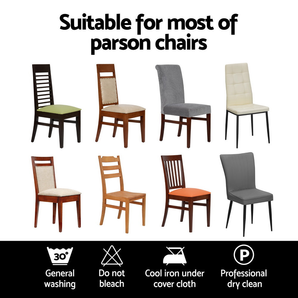 Artiss Dining Chair Covers 4x Slipcovers Spandex Stretch Banquet Party Dark Grey-Furniture > Bar Stools & Chairs-PEROZ Accessories