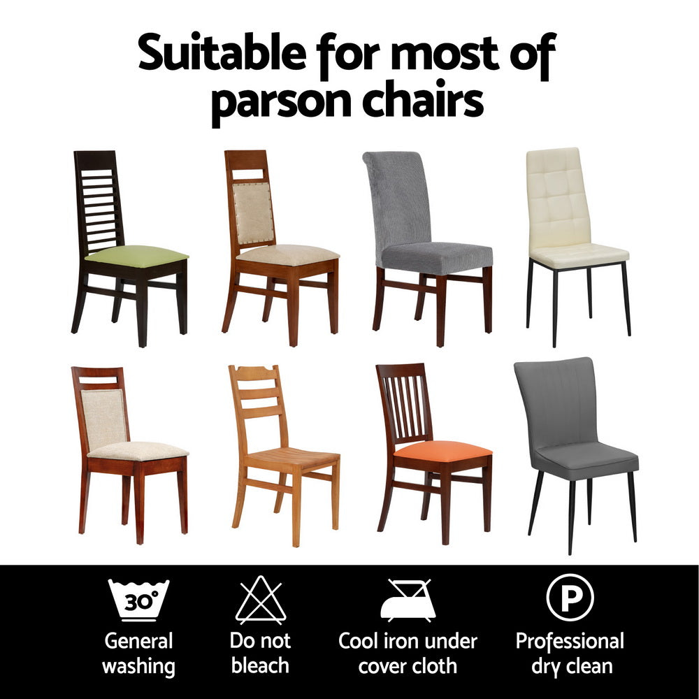 Artiss Dining Chair Covers 4x Slipcovers Spandex Stretch Banquet Wedding Grey-Furniture > Bar Stools & Chairs-PEROZ Accessories