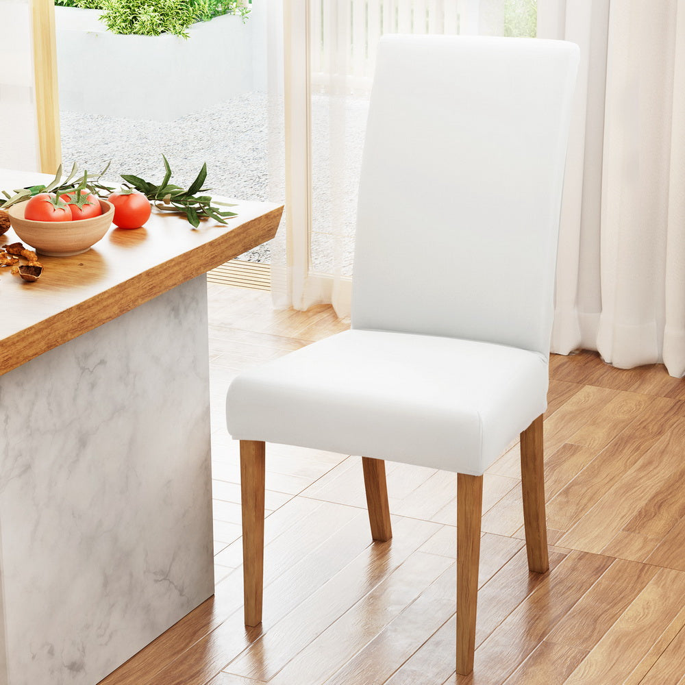 Artiss Dining Chair Covers 4x Slipcovers Spandex Stretch Banquet Wedding White-Furniture > Bar Stools & Chairs-PEROZ Accessories