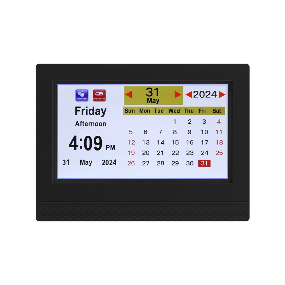 Artiss 7" Digital Day Clock Calendar Alarm Black-Home & Garden > Home & Garden Others-PEROZ Accessories