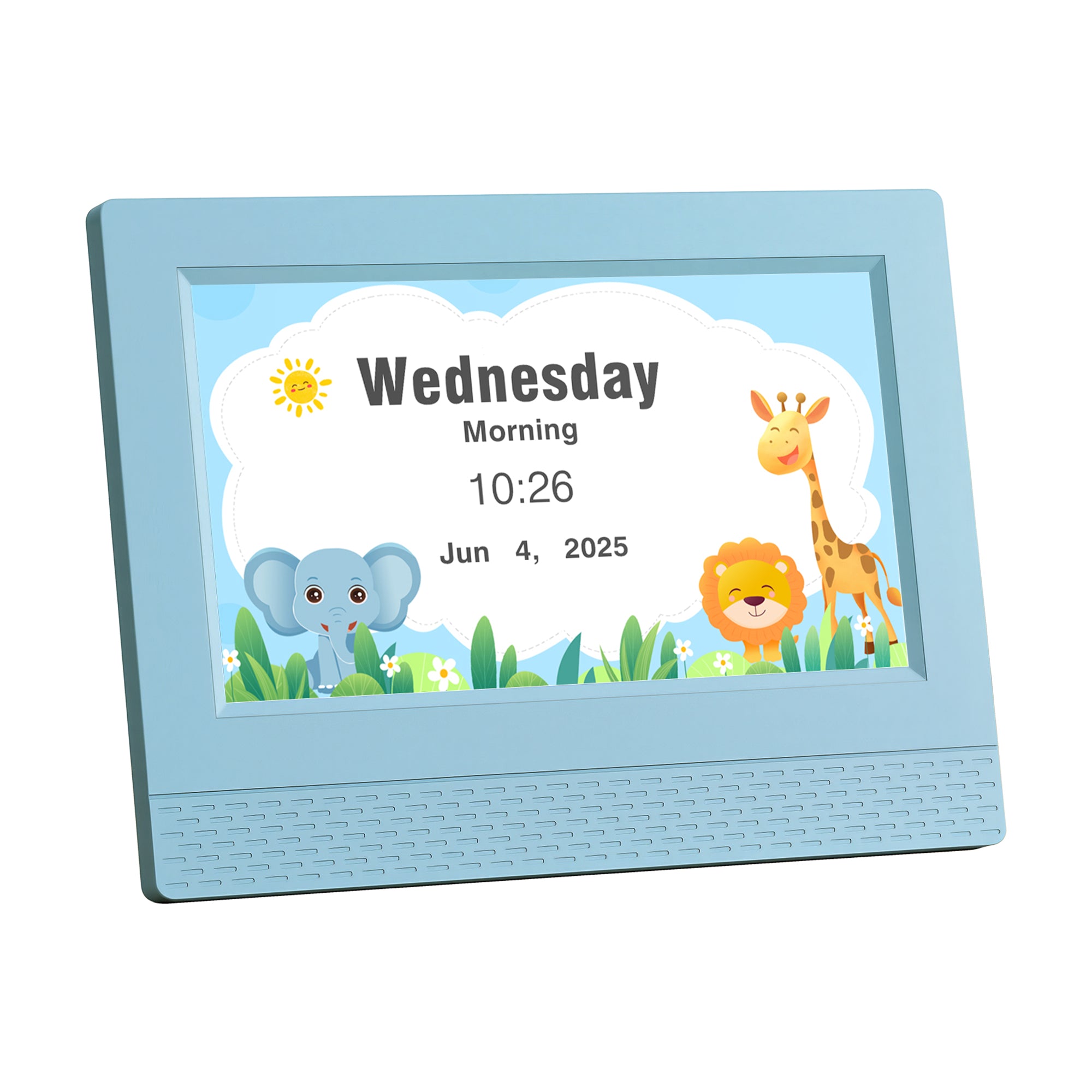 Artiss 7" Digital Day Clock Calendar Alarm LCD Children Sleep Trainer Clocks Blue-Home & Garden > Decor > Clocks-PEROZ Accessories