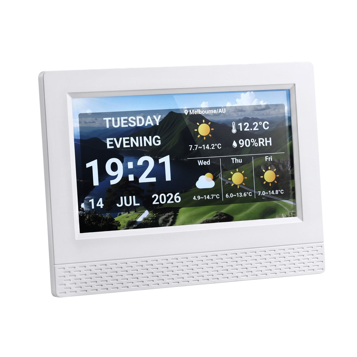 Artiss 7" Smart Digital Clock Calendar HD IPS Touchscreen Weather Photo Frame-Home & Garden > Decor > Clocks-PEROZ Accessories
