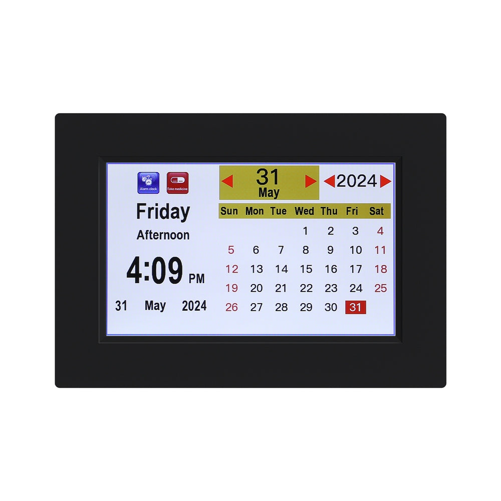 Artiss 8" Digital Day Clock Calendar Alarm Black-Home & Garden > Home & Garden Others-PEROZ Accessories