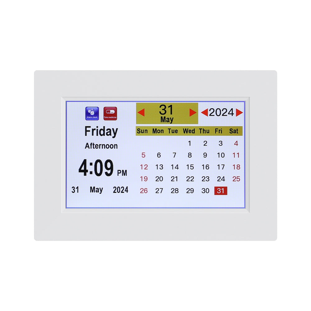Artiss 8" Digital Day Clock Calendar Alarm White-Home & Garden > Home & Garden Others-PEROZ Accessories