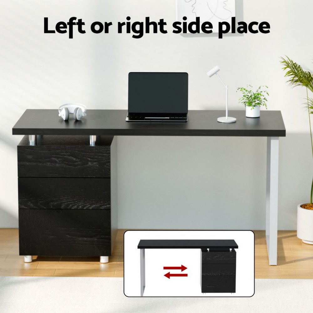 Artiss Computer Desk Drawer Black 140CM-Furniture > Office-PEROZ Accessories